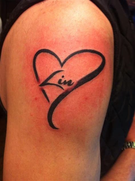 name tattoo in shape of heart|More.